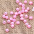 Pink ABS plastic imitation pearl loose beads for DIY jewelry making and clothing accessories. - Pink