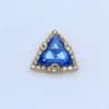 Dreieckiger Strass Klauendiamant Kristallknopf für DIY Haarschmuck Bekleidung Nähen Dekoration - Mittelblau