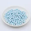 Perles d'imitation ABS bleu clair sans trou pour fabrication de bijoux et decoration mariage. - Bleu clair