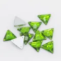 Strass da cucire in vetro triangolare verde retro piatto cristallo per accessori fai da te - Verde erba