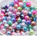 Perle di imitazione ABS colorate forate perle sirena sfumata per nail art gioielli fai da te - colori misti casuali