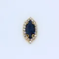 Bouton strass marquise bleu foncé avec griffe cristal DIY couture vêtement accessoire SKU - Bleu encre