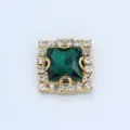 12mm Square Rhinestone Claw Drill Green Crystal DIY Sewing Garment Accessories Shoe Decor - 12mm / Peacock Blue