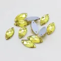 Gele markies glas opnaaibare strass steentjes platte achterkant kristallen voor DIY kleding - Goud