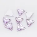 Strass di cristallo triangolari da cucire, bottoni piatti in vetro a due fori per vestiti fai-da-te. - Viola cristallo