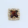 Square rhinestone claw drill 12mm DIY clothing accessory for wedding dress shoes decoration - 12mm / Reddish Brown