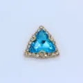 Dreieckiger Kristall Strass Krallenknopf für DIY Kleidung Accessoires, glänzender Nähstein. - Seeblau