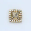 Square rhinestone claw drill DIY clothing accessories crystal diamond decorative button 12mm - 12mm / Coffee