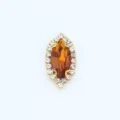 Bouton de cristal cousu main en strass marquise avec strass clairs pour robe de mariée DIY - Brun Rougeâtre