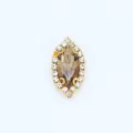 Bouton Strass Marquise Marron Griffe Cristal Scintillant Couture Robe Accessoire Neuf - Café