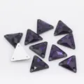Strass in vetro triangolare viola da cucire cristalli piatti fai da te accessori abbigliamento - Violetto