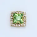 12mm Square Rhinestone Claw with Green Glass for DIY Apparel and Shoe Decoration - 12mm / Light Green