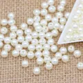4-8mm double hole abs plastic imitation pearl loose beads for apparel accessories SKU - Off White