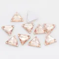 Strass in cristallo di vetro triangolari da cucire con doppi fori per abbigliamento e scarpe DIY. - Champagne