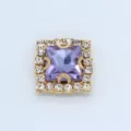 Square rhinestone button 12mm purple crystal DIY garment accessory decorative craft - 12mm / Crystal Purple