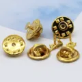Gold metal butterfly clutch pin backs DIY brooch badge accessory components set 20pcs - 20 Pieces/Pack / Gold