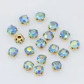 Diamantes de garra de cristal de colores DIY diamantes de imitación azules para manualidades - 6mm (36 Piezas/Paquete) / Azul Lago AB