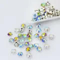 Strass en cristal a coudre avec griffes en metal pour decoration de robe DIY - Mélange de Couleurs AB