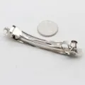 Silberne Metall Haarspange Federklammer Haarzubehoer DIY Rohling fuer handgemachte Schleifen - 100x17mm 20 Stück