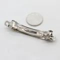 Silberner Metall Feder Haarspange Basis DIY handgemachte Schleife Haarzubehör Teile - 80x14mm 20 Stück
