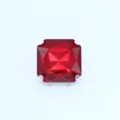 Square glass sew-on rhinestone with silver base for DIY apparel and fashion accessories. - Red