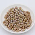Perles demi-rondes AB dos plat pour nail art DIY accessoires de cheveux chaussures - Café AB