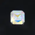 Square sew-on rhinestone glass crystal with silver claw base diy garment accessory item - White AB