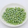 Perles demi-rondes plates AB vertes pour nail art accessoires cheveux DIY et décoration. - Vert Clair AB