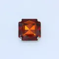 Square Amber Glass Sew On Rhinestone With Silver Claw Setting For DIY Garment Decor - Red Brown