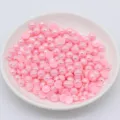 Perles demi-rondes plates roses avec finition effet AB, parfaites pour le nail art et les loisirs. - Rose Clair AB