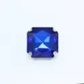 Square blue glass sew on rhinestone with silver claw setting for DIY jewelry apparel accessories. - Dark Blue