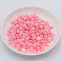 Perles demi-rondes plates AB roses pour nail art DIY, accessoires de cheveux et déco - Rose foncé AB