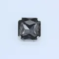 Square smoky grey glass sew-on rhinestone with silver claw setting for DIY apparel accessories crafting - Transparent Gray