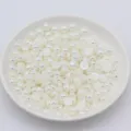 Perles demi-rondes à dos plat couleur AB pour nail art et décoration de bijoux DIY - Blanc crème AB