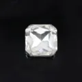 Square clear glass rhinestone with silver claw setting DIY sewing apparel accessory - White
