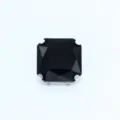 Square black glass sew-on rhinestone with silver claw setting for DIY apparel decor - Black