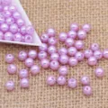 Purple ABS plastic imitation pearl loose beads for DIY craft jewelry making and garment accessories. - Light Purple