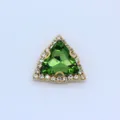 Dreieckiger grüner Kristall Strass Kralle Knopf DIY Kleidung Hochzeit Deko Accessoire. - Grasgrün