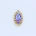 Strass cristal violet marquise avec bordure de pierre claire griffe dorée accessoire DIY - Violet cristal