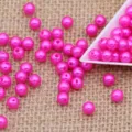Hot pink ABS plastic pearl beads, 4-8mm double hole loose beads for garment DIY craft supplies. - Rose Red