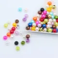 Colorful 4-8mm double-hole ABS plastic imitation pearl beads for diy clothing accessories. - Random Mixed Colors
