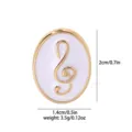 Gold white music symbol brooch pin treble clef fashion accessory for women clothing decor - Treble Clef
