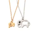 Gold and silver elephant pendant necklace set, cute animal alloy jewelry for friends. - Two-Tone Elephant Style (A3275)