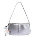 Sac épaule argenté métallisé pour femme avec boucle élégante et charm cheval mignon. - Avec Pendentif / Argent