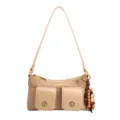 Sac à épaule beige multi-poches sac hobo sous les aisselles avec perles pour femme quotidien. - Kaki