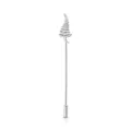 Silver fern leaf lapel stick pin brooch, elegant metallic accessory for suits and sweaters. - Leaf Style (K1197-2)