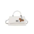 Sac à main blanc avec poignée pour femme, élégant sac bandoulière avec charmant cheval à bascule. - Avec Pendentif / Blanc