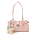 Chic sac à main rose pour femmes, rivets élégants et serrure en métal, parfait pour le travail. - Avec Pendentif / Rose