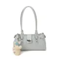 Light blue rivet underarm shoulder bag for women, stylish minimalist commuter handbag variant. - Blue