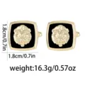 Gemelli da polso uomo con testa di leone dorata e nera, elegante accessorio per camicia. - Stile Testa di Leone Oro (B1523-5-GO)